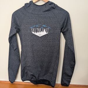 Ski The East Heather Gray Hooded Performance Pullover Women’s Small